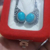 یک جفت گوشوار ورشو سنگهای روش فیروزه فروشی