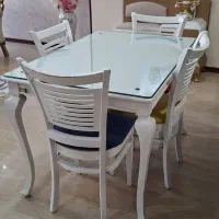 میز ناهارخوری ۴ نفره سفید فانتزی چوب راش|میز و صندلی غذاخوری|تهران, جنتآباد شمالی|دیوار