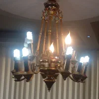لوستر ۱۵ شاخه با آبکاری طلا