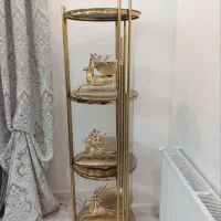 ویترین سه طبقه  طلایی و ست گوزن پرشی