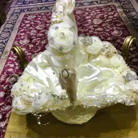 سبد غنچه عروس دو عدد سایز بزرگ و یکی کمی کوچکتر