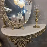 اینه شمعدان برنز با پایه برنز