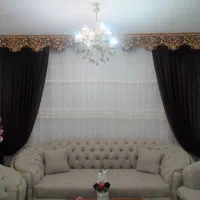 پرده توری با والان کتیبه