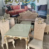 غذاخوری ۴نفره چوبی با شیشه ۸میل