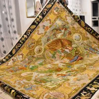 فروش تابلو فرش بزم خسروپرویز|تابلو فرش|کنگاور, |دیوار