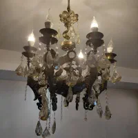 لوستربرنزفرشته 6شاخه بالاله هاش قدیمی