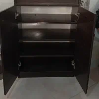 میز تلویزیون شیشه ترک و جا کفشی ام دی اف