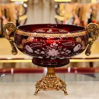 کریستال دکوری روکنسول جهیزیه‌ نوگلدکیش برنزچک یلدا|ظروف سرو و پذیرایی|تهران, هفت حوض|دیوار