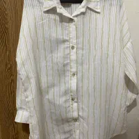 شومیز سفید راه راه