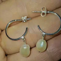 گوشواره نقره با سنگ مروارید پرورشی اصل نو