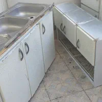 سینک در حد نو با آبچکان دوتایی وکابینت فلز جنس خوب|مصالح و تجهیزات ساختمان|گیان, |دیوار