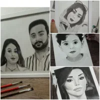 آموزش سیاه قلم طراحی چهره و سفارش چهره زیبا شما