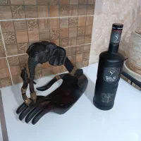 مجسمه جا بطری طرح فیل چوبی تایلندی