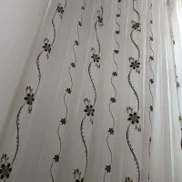پرده حریر طرح دار