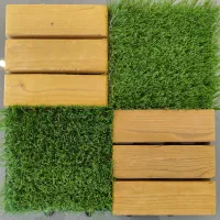 تایل ترکیبی ترمو وود و چمن مصنوعی 30*30|مصالح و تجهیزات ساختمان|اصفهان, تخت فولاد|دیوار