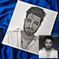 طراحی چهره/نقاشی چهره/سیاه قلم/هدیه خاص/کادو خاص