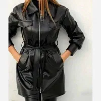 کت چرم چرمی بلند و بارانی مشکی بلند|لباس|رشت, نیکمرام|دیوار