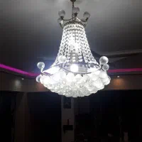 لوستر کریستالی برنجی آویز سقفی|لوستر و چراغ آویز|صومعه‌سرا, |دیوار