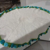 رومیزی دسته گلی بافتنی