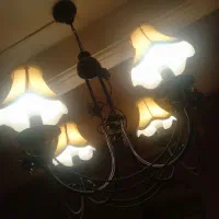 ۲عدد لوستر ۵شاخه چوبی وفانتزی|لوستر و چراغ آویز|ری, اقدسیه|دیوار