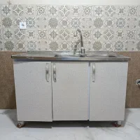 سینک ظرفشویی همراه با کابینت و شیر