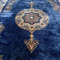 فرش ابربشم ماشینی ۳ تخته باطرح وگلهای زیبا
