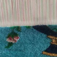 دار قالی به همراه تابلو فرش نیمه بافت نقشه سنتی|تابلو فرش|خرمآباد, |دیوار