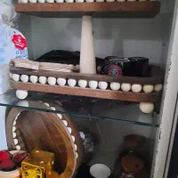 میوه خوری دوطبقه چوبی وسینی مدل گرد چوبی