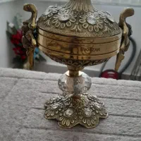 2عددقندان برنزی پایه کریستال