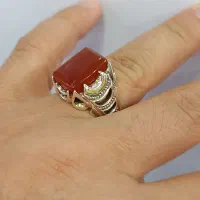 انگشتر کلکسیونی عقیق یمنی کهنه خطی باباقوری|جواهرات|تبریز, |دیوار