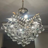 دو عدد لوستر کریستال خارجی|لوستر و چراغ آویز|قزوین, |دیوار