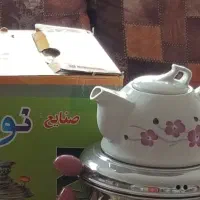 سماور گازی با قوری چینی صنایع نوین|سماور، چایساز، قهوهساز|اصفهان, قائمیه|دیوار