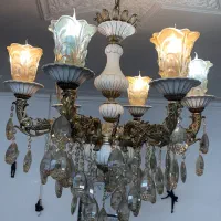 دو عدد لوستر برنز ۶ شعله|لوستر و چراغ آویز|ری, اقدسیه|دیوار