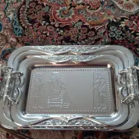 دو عدد سینی استیل نو استفاده نشده