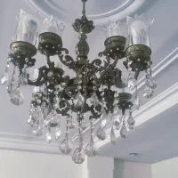 دو عدد لوستر ۸ شاخه برنز سالم و شیک
