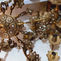 یک جفت لوستر برنز بزرگ