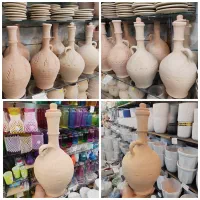 کوزه نقش دار دسته دار
