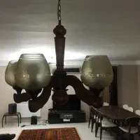 لوستر چوبی کلاسیک ۵شعله|لوستر و چراغ آویز|ابهر, |دیوار