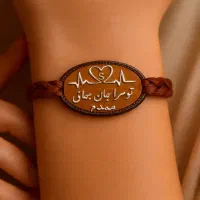 دستبند ترکیبی نقره و چوب و چرم و مو ارسال رایگان