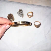 دستبند استیل و انگشتر طلا روس|بدلیجات|نسیمشهر, |دیوار