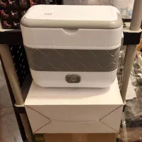 ظرف غذای برقی دو طبقه گرمکن لانچ باکس استیل