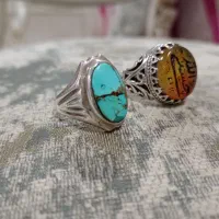 انگشتر عقیق یمن اصلی آبدار فیروزه