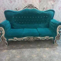 مبل هفت نفره سالم وتمیز همراه میزعسلی وکاورمبل|مبلمان خانگی و میز عسلی|اصفهان, شمس آباد|دیوار