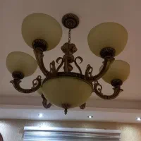 لوستر شش شاخه با دیوارکوب و لوستر خطی استیل