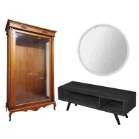 ویترین + میز تلویزیون + آیینه چوبی