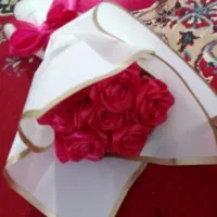 صورتی روبانی|گل مصنوعی|خرمشهر, |دیوار