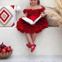 پیراهن گل رز قرمز بچگانه|لباس|سنندج, |دیوار