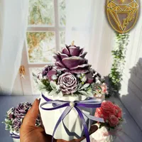 کادویی باکس گل شمع معطر هدیه روز|صنایع دستی و سایر لوازم تزئینی|یزد, |دیوار