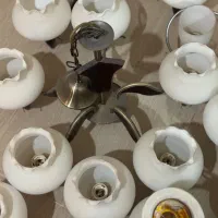 لوستر بدنه فلزی و حباب شیشه ای