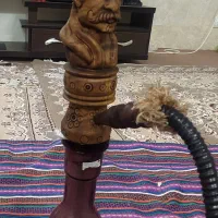 قلیان تنه چوب گردو رخ سه بعدی انسان